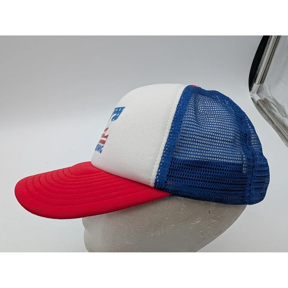 Billabong Kids Trucker Hat Red White Blue Stars Stripes Logo Snapback Mesh Cap